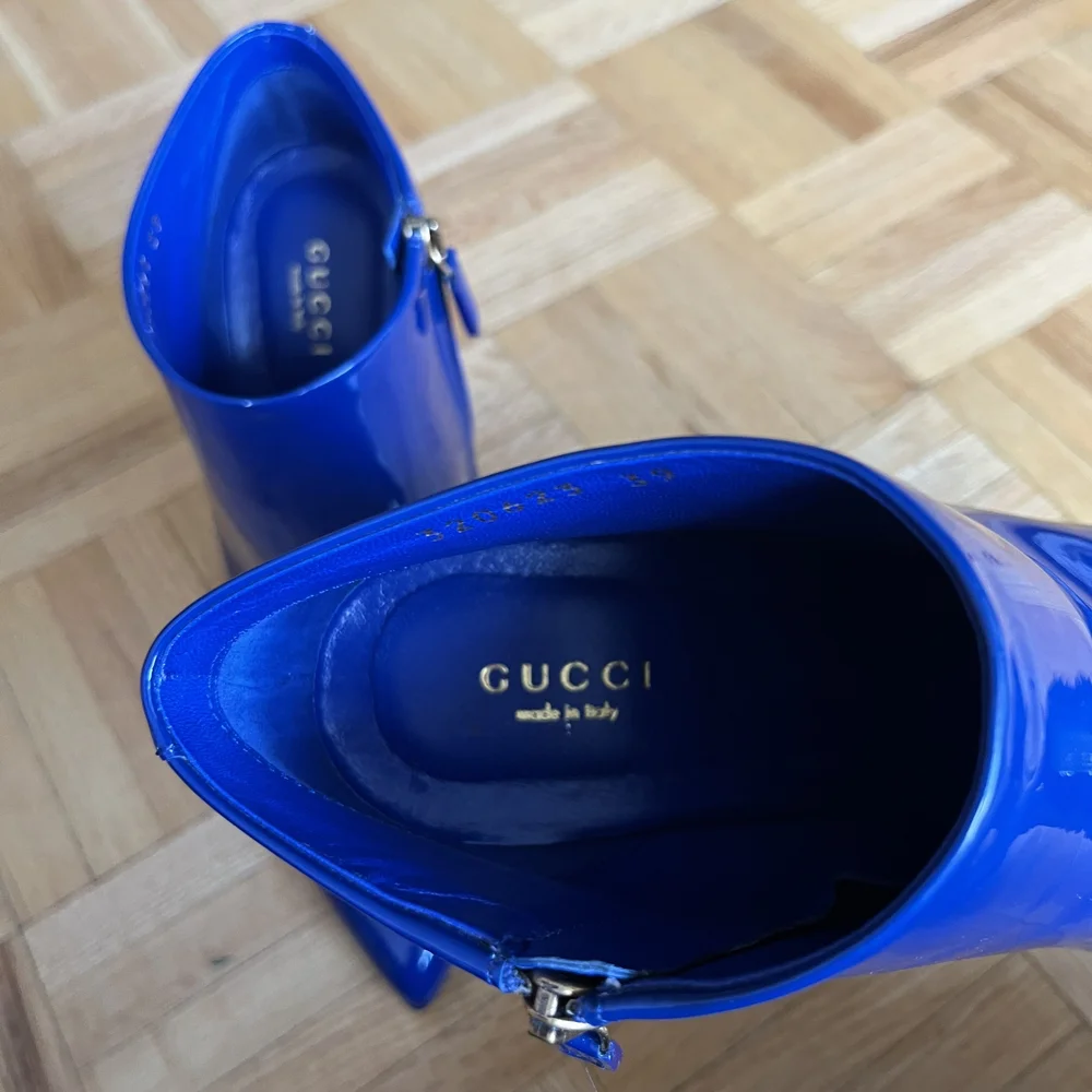 Blue Patent Leather Ankle Boots - Picture 8 of 8